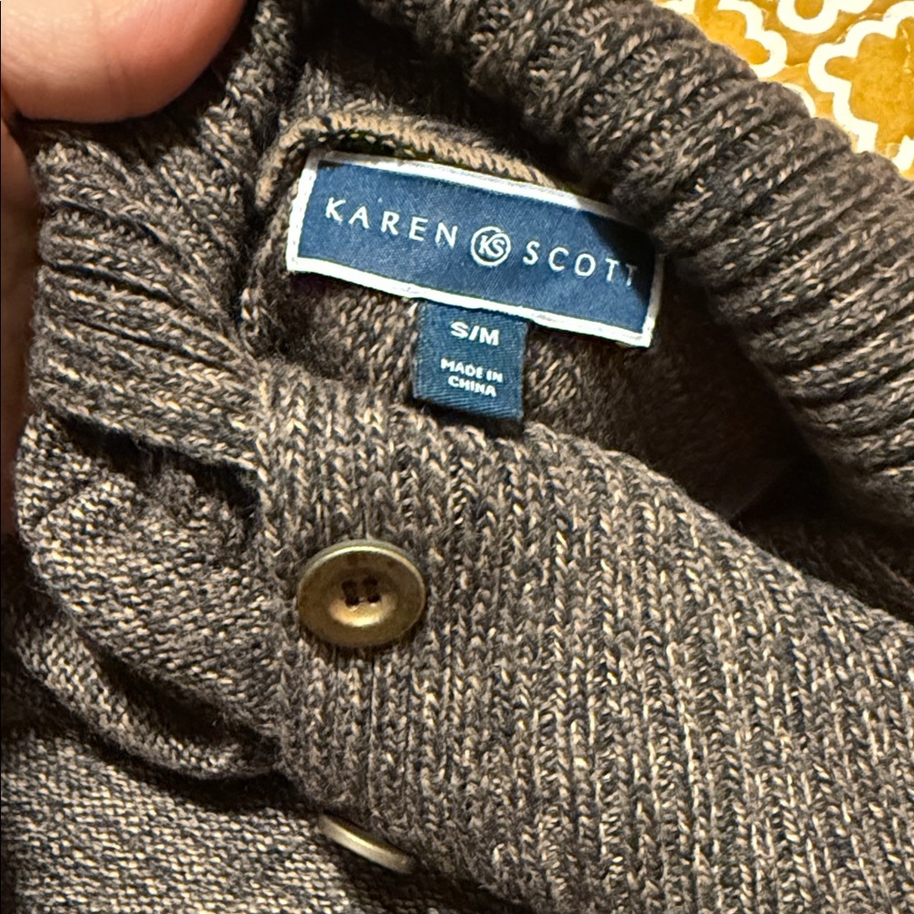 Karen Scott Taupe Knit Sweater/Shawl